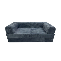 Canapé-lit modulaire en tissu avec éponge compressée, style chinois moderne, pieds en acier inoxydable, forme carrée, coussins doux pour salon