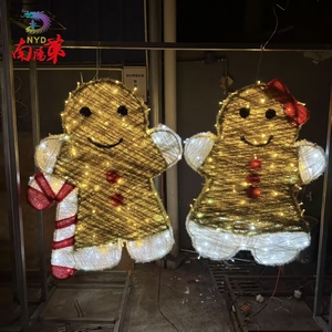 Ensemble de lampes LED en forme de pain d'épices pour l'extérieur/l'intérieur, idéal pour la décoration de Noël suspendue ou pour les centres commerciaux, les magasins, les fêtes - Product Image 2
