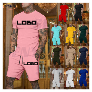 Ensemble de survêtement d'été 2026 pour hommes, 2 pièces, sport, gym, grandes tailles, shorts, avec logo personnalisé - Product Image 2