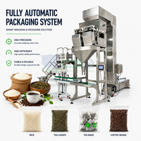 Machine d'emballage et d'étiquetage entièrement automatique haute productivité pour grains de café, riz, feuilles de thé, sachets de thé, sachets en papier de qualité alimentaire, certifiée CE