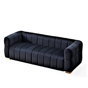 Velvet Convertible Sofa Set with Tufted Low Back Design Modern 3 Seater for Living Rooms 89 Inch Wide Easy Assembly - Product Image 5