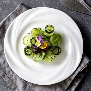 Vaisselle en mélamine ronde incassable en gros, assiettes en mélamine <span class=keywords><strong>blanche</strong></span>, plats de restaurant gastronomique, Plato Melamina - Product Image 1