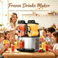 Machine à slush commerciale à 2 réservoirs 30L avec contrôle de température indépendant et panneau numérique, pour boissons glacées, idéale pour les fêtes en extérieur et les restaurants