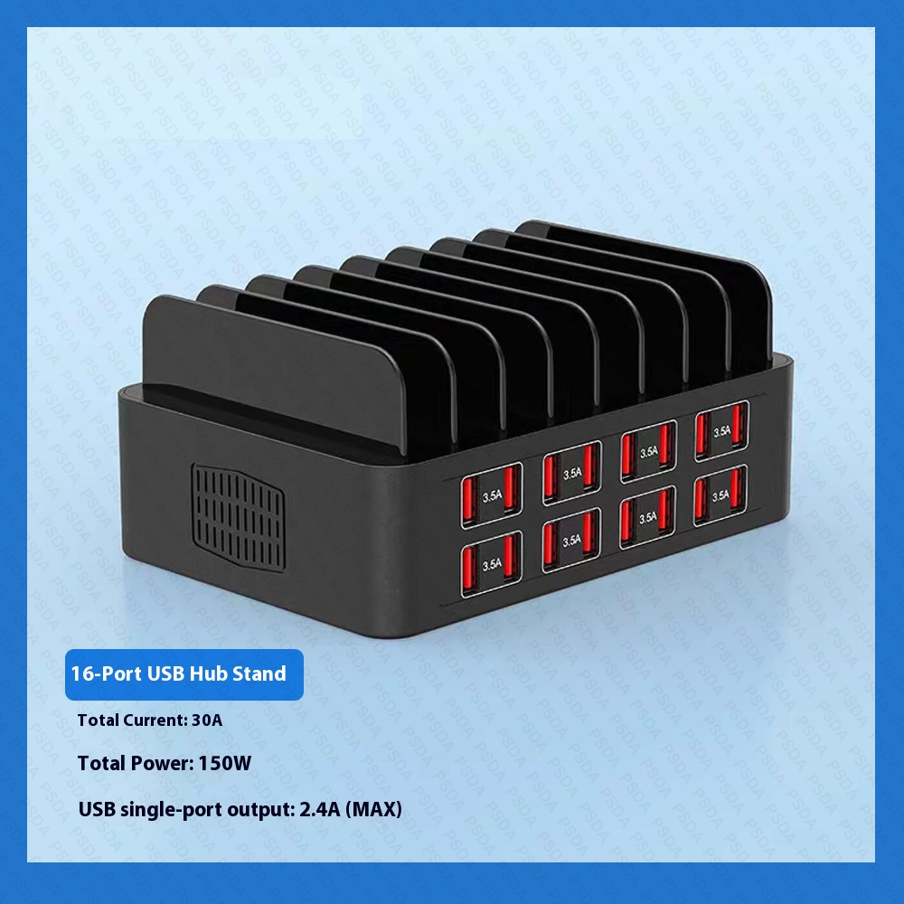 Chargeur USB 16 ports [150W] -Noir