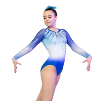 Justaucorps de gymnastique et de danse à manches longues personnalisé en usine, orné de strass brillants, Mystique, pour compétition professionnelle de gymnastique