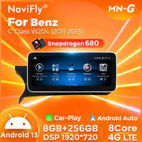 Mekede Qualcomm Snapdragon 680 écran tactile IPS vidéo de voiture avec jeu de voiture pour Benz Classe C W204 2011-2013