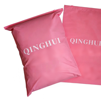 Sac de Courrier Imprimé Rose en Gros avec Fermeture Éclair, Sac d'Expédition Personnalisé en Polyéthylène avec Logo, Sac d'Expédition de Vêtements Imperméable et Réutilisable