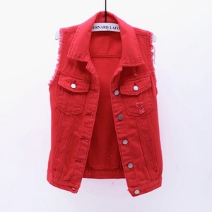Nuevo <span class=keywords><strong>Chaleco</strong></span> de mezclilla rosa de verano para <span class=keywords><strong>mujer</strong></span>, Chaqueta corta sin mangas con encogimiento de hombros, Top informal versátil a la moda - Product Image 3