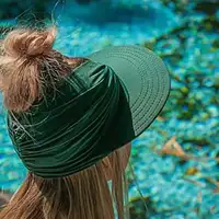 Topi Penahan Matahari Kasual Wanita, Topi Pantai Musim Panas Modis Anti-Ultraviolet Elastis, Topi Kasual Baru