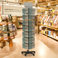 Support autoportant à 4 côtés 56 pochettes en fil métallique pour cadeau/poste/carte de voeux au détail Spinner Rack Stand