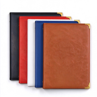 Protège-menu en cuir PU A4 avec inserts en PVC, logo personnalisé, gaufrage et marquage à chaud, faible MOQ pour café, hôtel, bar