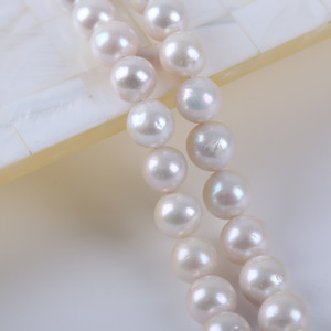 Perles rondes Edison en gros, faites à la main, 11-14 mm, perles d'eau douce naturelles, perles blanches en vrac pour la fabrication de bijoux - Product Image 5
