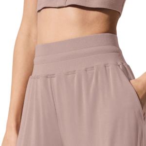 Pantalons de yoga pour femmes sur mesure, taille plus, nouvelle arrivée, pantalons d'hiver avec décoration en nœud et dentelle, style à devant plat - Product Image 2
