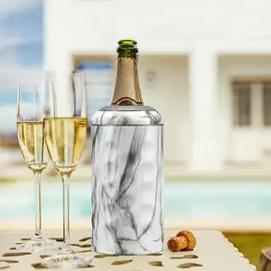 ワインボトルチラーポータブルシャンパンインシュレーターステンレススチールワインクーラースリーブプレミアムワインチラー再利用可能