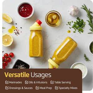 Bouteille à <span class=keywords><strong>shaker</strong></span> pour vinaigrette 12 oz, carafe avec bec verseur en silicone, couvercle anti-effraction, compatible lave-vaisselle, récipient pour sauces et outils à <span class=keywords><strong>salade</strong></span> - Product Image 2