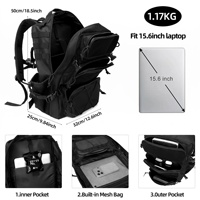 Sac à dos tactique multifonctionnel en toile Oxford, capacité 20-35L, harnais à coussin d'air pour les sports de plein air, les voyages, le camping, l'entraînement