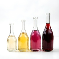 Hoogwaardige zeefdruk 500ml 700ml 750ml opbergfles voor fruitwijn, tequila, likeur, whisky, heldere wijnfles met deksel