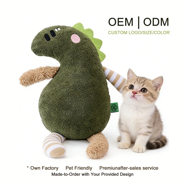Wholesale Durable Cartoon Cotton Companionship Crinkle Paper Sound Self-Entertainment Boredom-Relief Cute Dinosaur Cat Dog Chew