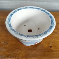 Pot de bonsaï assombri à la main avec pot de dragon rond de dragon
