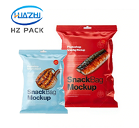 Sachet d'emballage alimentaire personnalisé avec fermeture arrière pour chips, bonbons, biscuits et autres produits en film alimentaire