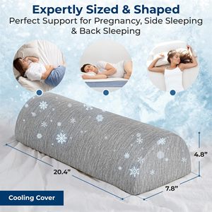 Coussin lombaire en mousse à mémoire de forme Du Babo 20,4 po x 7,8 po x 4,8 po avec housse rafraîchissante pour le soutien pendant la grossesse et pour dormir sur le côté ou le dos - Product Image 1