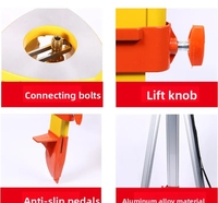 Trépied d'arpentage en bois/alliage d'aluminium de haute qualité, couleur jaune, excellente précision, mesure optique de niveau de qualité supérieure
