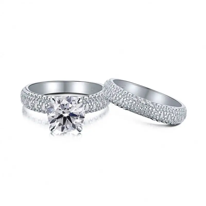 Anello coppia Dylam con nome in argento set da sposa unici per lui e i suoi anelli di fidanzamento vintage moderno semplice sport