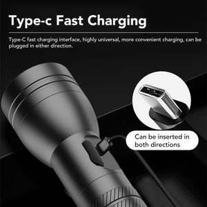 Mạnh mẽ 1km phạm vi sạc LED Đèn pin lâu dài ngọn đuốc với cơ thể Hợp kim nhôm để tự vệ và sử dụng chiến thuật - Product Image 6