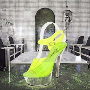 Personaliza OEM&ODM: Stilettos sexys con cordones, punta abierta, tacón ultra alto de 15 cm, tacón fino, impermeables para exteriores. - Product Image 3