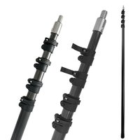 Perche télescopique en fibre de carbone haute résistance, professionnelle, pour le nettoyage des panneaux solaires et des fenêtres, légère