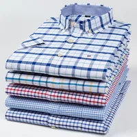 Kemeja Lengan Pendek Musim Panas Pria Ukuran Besar 7xl 100% Katun Kasual Kotak-kotak Putih Pakaian Bernapas