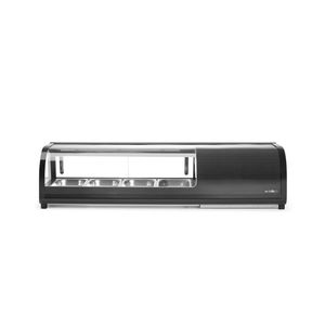 Attrezzatura di Refrigerazione per Cucine Commerciali, Vetrina Refrigerata per Sushi con 4 Contenitori GN 1/3, 220-240V/190W, 1177x426x296mm - Product Image 1