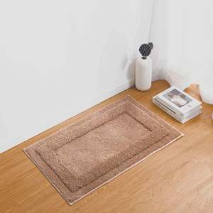 שטיח אמבטיה סופג במיוחד, ייבוש מהיר, נגד החלקה, 100x80 ס\\\"מ, חום, פוליאסטר רך, שטיח רצפה לאמבטיה נגד החלקה - Product Image 4