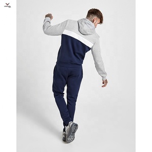 Survêtement unisexe personnalisé à capuche zippé, patchwork uni, pour la gym, le fitness, les sports d'hiver, avec impression numérique - Product Image 3