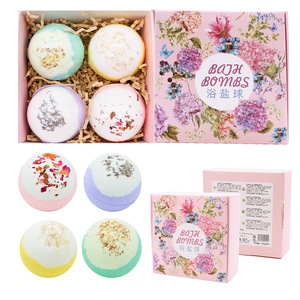 Bombas de Baño de Lavanda Orgánicas Naturales Hechas a Mano, Reducen la Ansiedad, Cuidado de la Piel, Relajantes, Impresas en Serigrafía, Caja de Regalo de 4 Piezas - Product Image 5