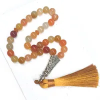 Hot Fashion Tasbeeh islamique musulman musulman Tasbih Design dans la nature Jinsi Jade (8mm) perles à la main 33 chapelet de miséricorde divine