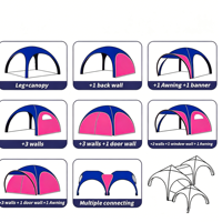 Tente Gonflable Personnalisée X-Dôme pour Salon Professionnel, Événements Sportifs et Course, Imperméable, Gazebo d'Extérieur, Technique Robotique, Tissu Oxford, Simple 4x4m