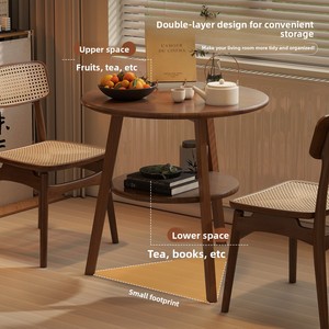 <span class=keywords><strong>Mesa</strong></span> de <span class=keywords><strong>Comedor</strong></span> Multifuncional de <span class=keywords><strong>Madera</strong></span> <span class=keywords><strong>Maciza</strong></span> para 2 Personas, <span class=keywords><strong>Mesa</strong></span> de Balcón para Área de Descanso y Negociación - Product Image 2