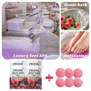 Kit de <span class=keywords><strong>pédicure</strong></span> de luxe rose boule de bain à bulles sel de mer pied cristal gelée expérience SPA à la maison cadeaux de mariage de Noël Saint-Valentin - Product Image 4