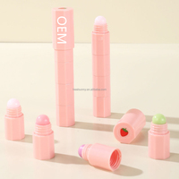 Huile pour les lèvres à changement de couleur de marque privée arôme hydratant fruits clair vegan rose brillant à lèvres plus dodu baume à lèvres