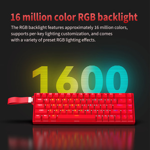 Từ Trắng pre-lubed có dây chơi game có thể sạc lại cơ khí RGB Ergonomic bàn phím - Product Image 3