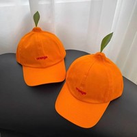 Nieuwigheid Oranje Fruit Baseball Cap Katoen Grappige Gag Hat Halloween Kostuumfeest Gebogen rand Hoofddeksels voor volwassenen