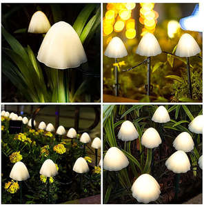 LED güneş dize işıklar sevimli mantar peri IP65 su geçirmez bakır vücut DC güç için veranda çit bahçe dekor sevgililer çelenk - Product Image 6