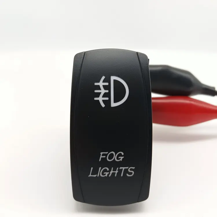 12V lazer kazınmış sis ışık anahtarı açik kapali Push Button araba anahtarı 5 Pin su geçirmez Rocker anahtarı
