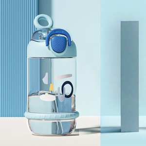 450ml/600ml Plastik Unisex Wasserflasche Wiederverwendbarer Tragbarer Trinkbecher mit Strohhalm Niedliches Design für Outdoor-Aktivitäten und Ausflüge - Product Image 6