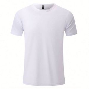 Design Hot Selling Personalized Blain Round Neck <b>T</b>-shirt Drying Fit Polyester <b>T</b> Printed Tee Shirts With logo Customize - Product Image 1