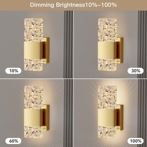 โคมไฟติดผนัง LED แบบชาร์จไฟได้ 12000mAh พร้อมรีโมทควบคุมความสว่าง สีทอง สำหรับห้องนอนและห้องนั่งเล่น ตัวโคมทำจากเหล็ก - Product Image 6