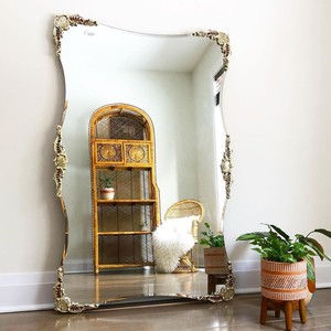 European Full-Length Retro Dressing <strong>Mirror</strong> American <strong>Medieval</strong> French Carved Wall Mounted Floor <strong>Mirror</strong> Factory Direct Framed - Product Image 3