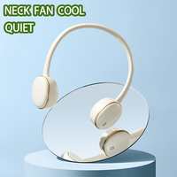 Ventilateur de cou portable USB mains libres, puissant, pour voiture et extérieur, 1500 mAh, volume d'air 360°, refroidissement silencieux, matériau antidérapant, longue autonomie