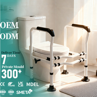 Barres de sécurité pour toilettes réglables, cadre de toilettes pour personnes âgées, personnes handicapées, poignées de toilettes pliantes pour handicapés, s'adaptent à toutes les toilettes